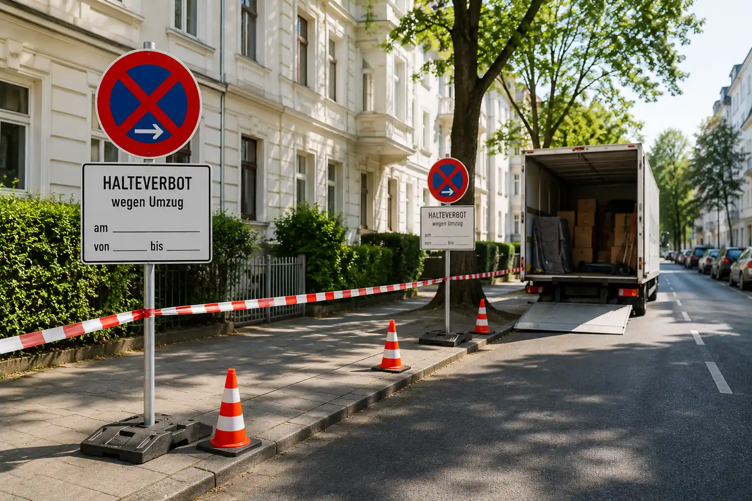 Behördliche Halteverbotszone für den Umzug